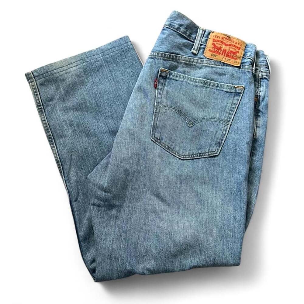 Levi's 559 Relaxed Straight Jeans 38x30 Light Wash Denim